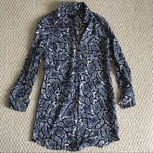 Banana Republic blue snakeskin tunic dress